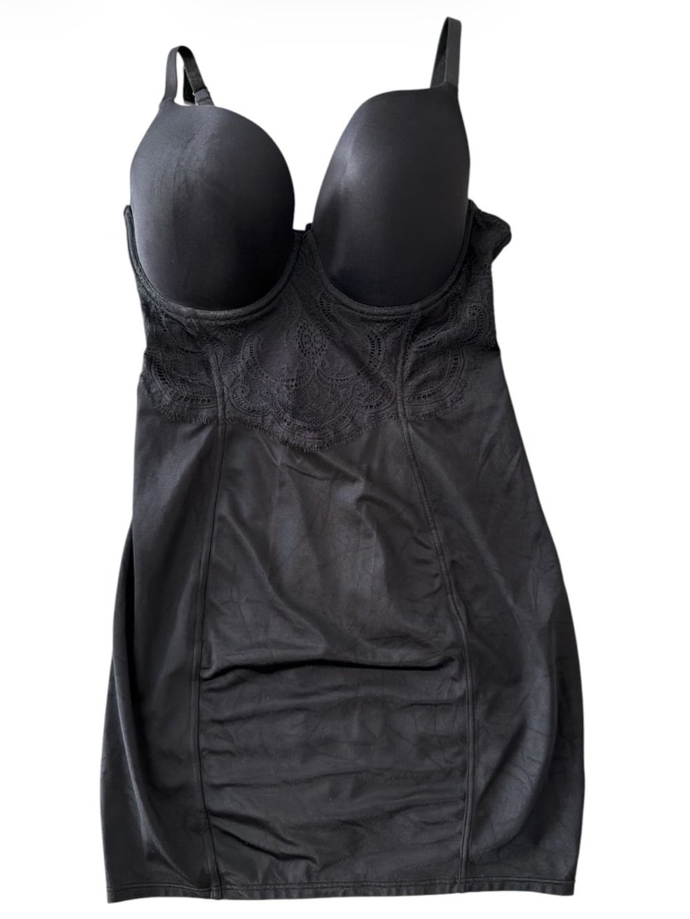 Flexees by Maidenform Black Firm Control Shapewear Slip Underwire Bra 38D